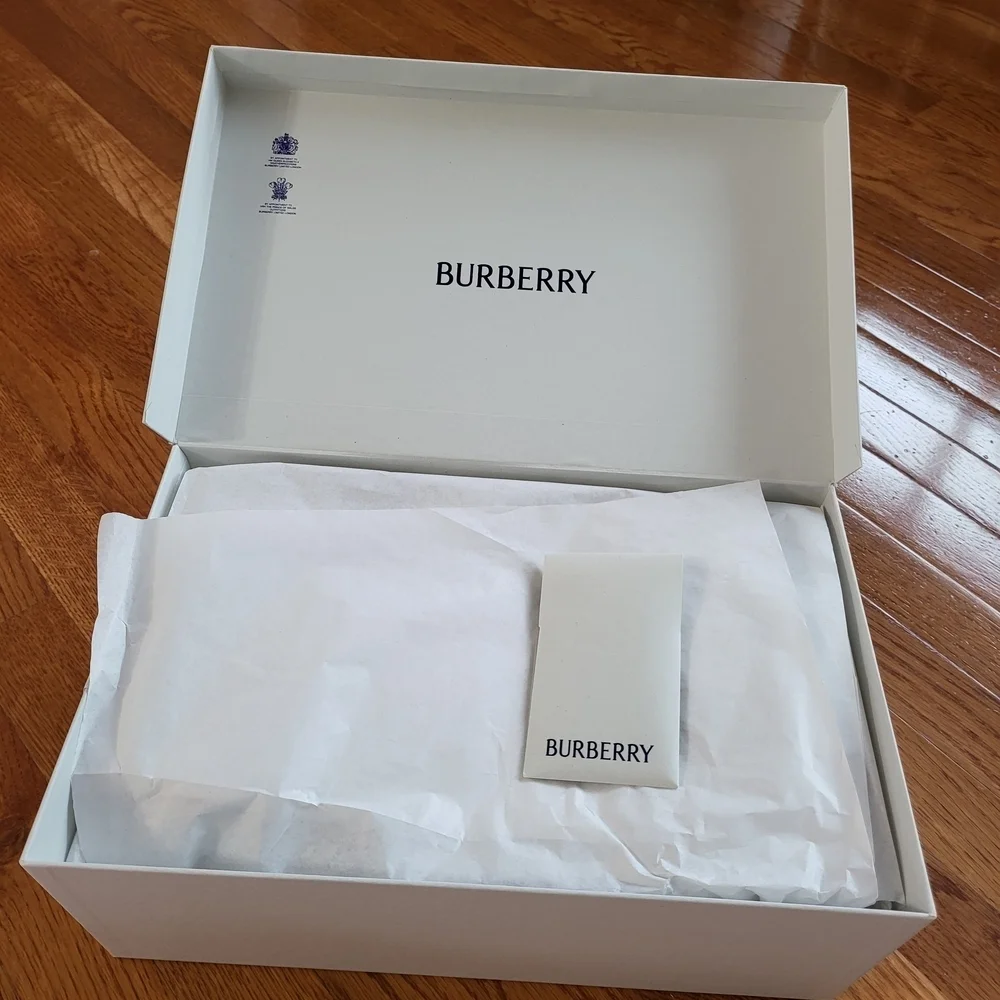 Burberry Gray Plaid Slide Sandals